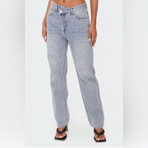 Edikted Light Blue Wash Boyfriend Jeans Size Small